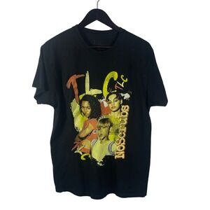 TLC "No Scrubs" Graphic Band T-Shirt Black Vtg Style Print Unisex Tee Large